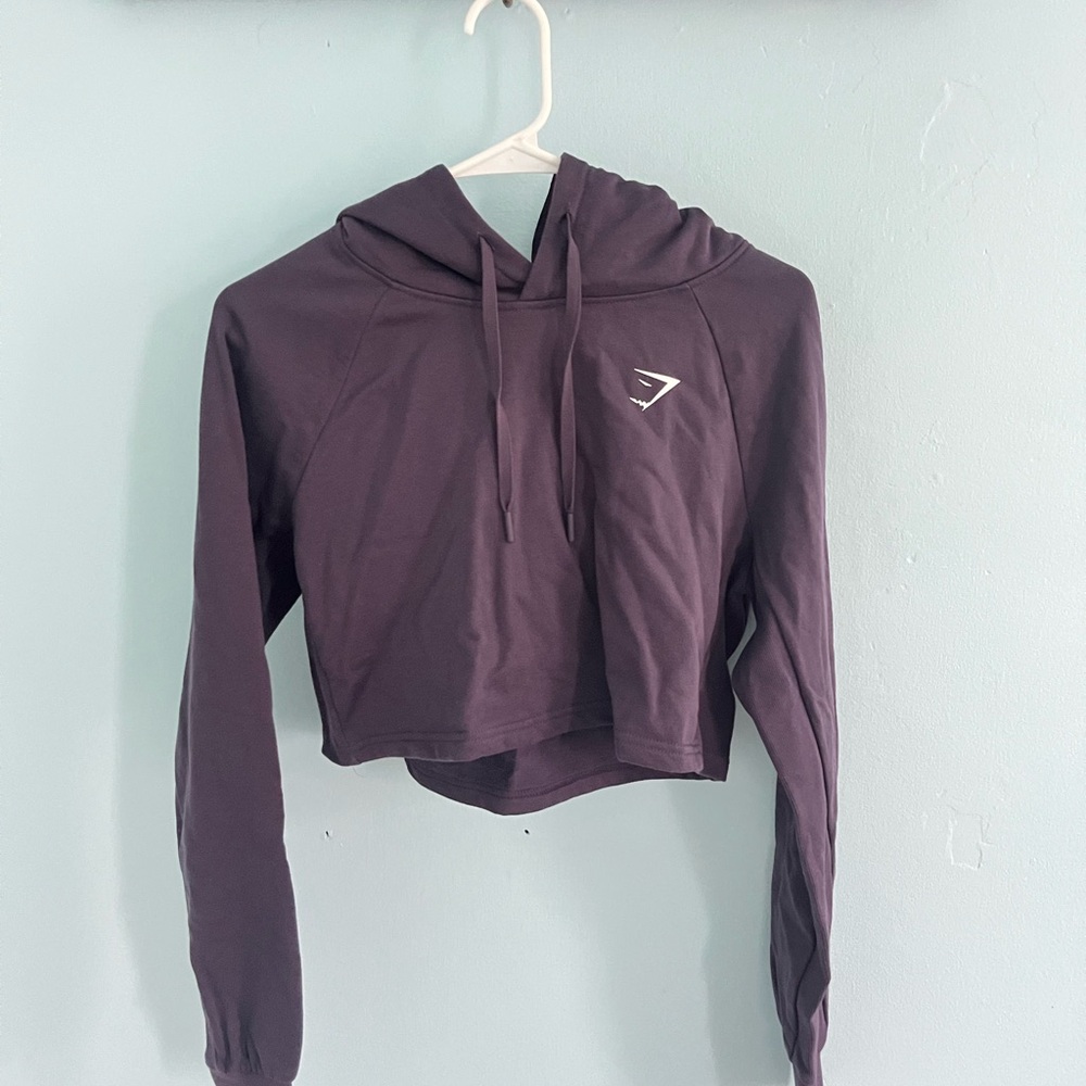 Gymshark Women's Purple Cropped Hoodie